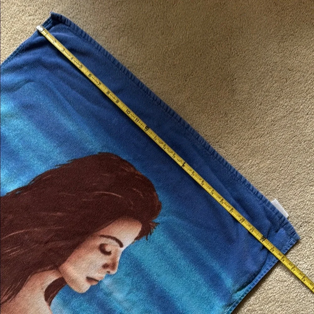 Key West vintage Blue Graphic Beach Towel with Woman Back Print